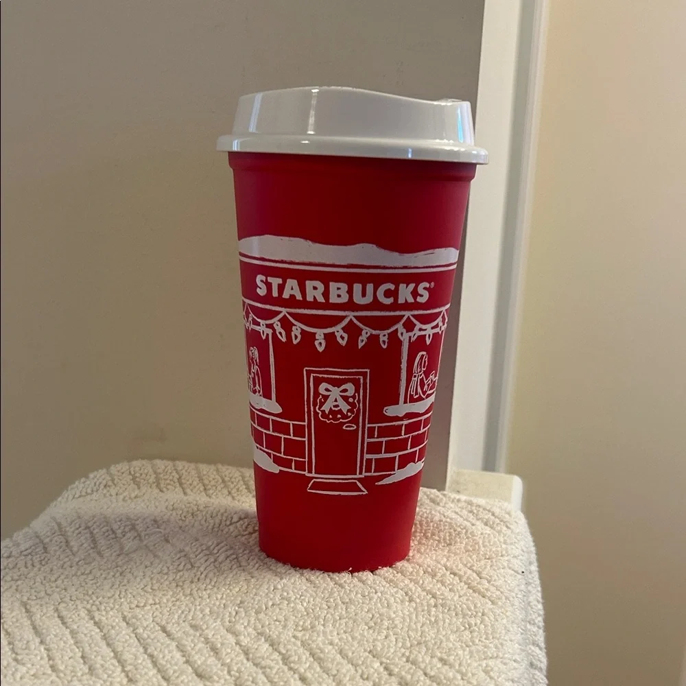 2026 Limited Starbucks Red Holiday Cup with White Lid Dishwasher Safe 16 oz